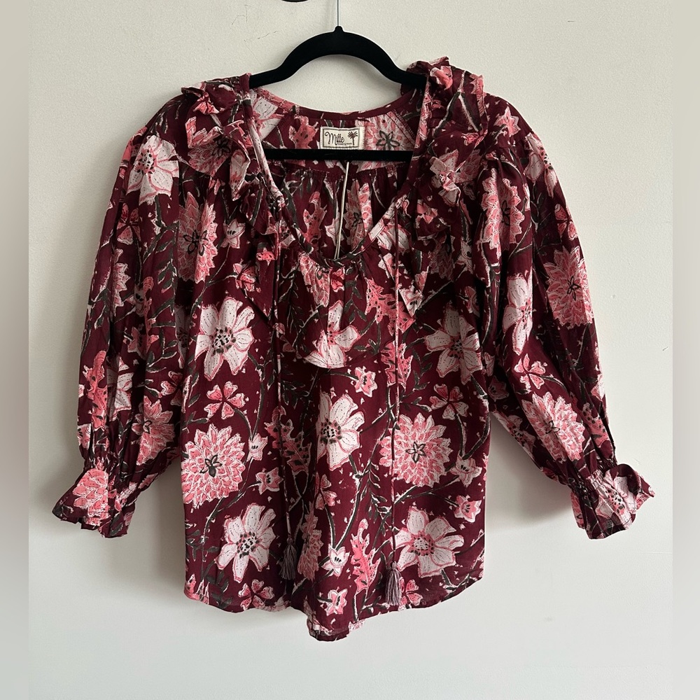 Floral Burgundy Women's Top